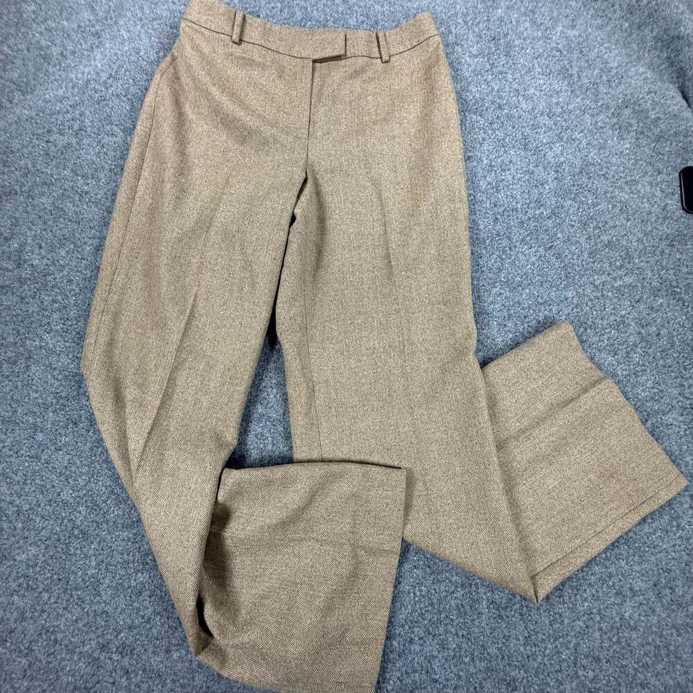 Brooks Brothers Women's Brown Herringbone 100% Wool Tailored Pants Size 8